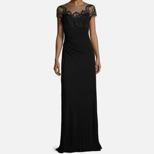 David Meister Lace Illusion Gown